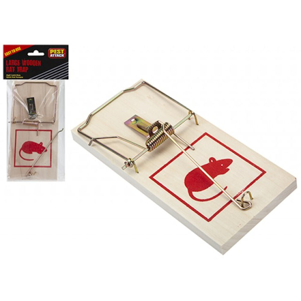 Large Wooden Rat Trap - 18cm Effective Pest Control Solution