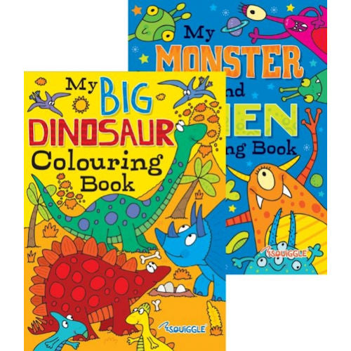 A4 Alien Monsters Dinosaurs Colouring Book - Assorted