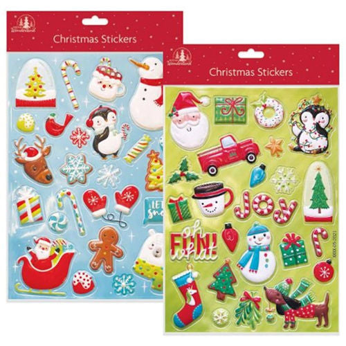 Christmas Bubble Stickers 25 Pack - Assorted