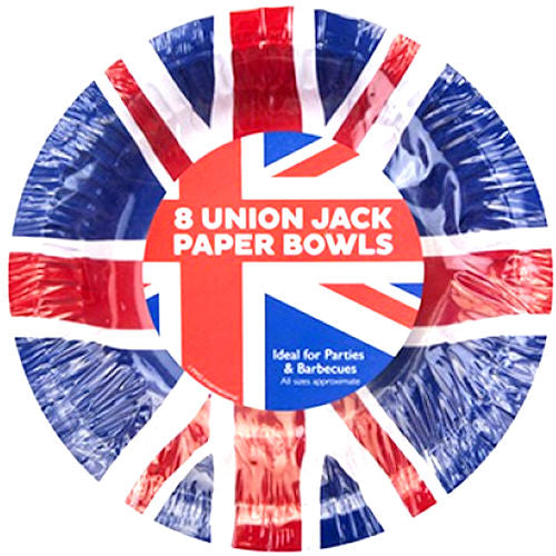 7.5" Bowls Union Jack Design 8 Pack