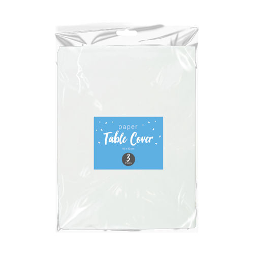 Disposable White Paper Tablecloths 3 Pack - Bulk Pack of Table Covers for Parties and Events