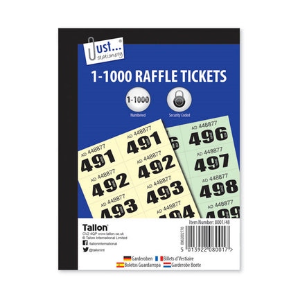 Cloakroom Raffle Tickets - 1-1000