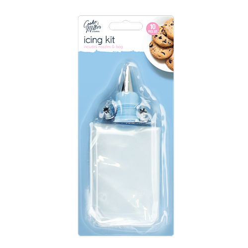 Icing Kit 10 Piece - Cake Decorating Set with Piping Bags, Tips, and Accessories