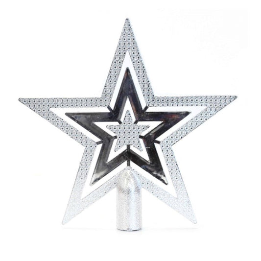 Star Glitter Tree Topper - Silver