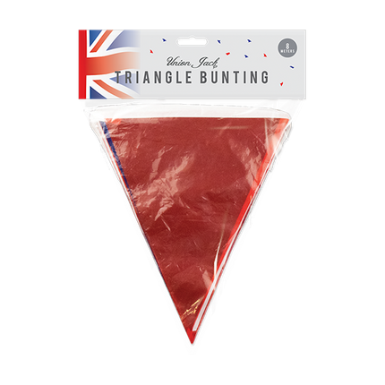 PVC Union Jack Solid Triangle Bunting - 8m