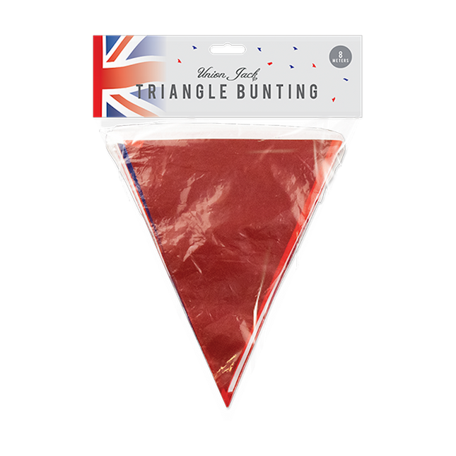 PVC Union Jack Solid Triangle Bunting - 8m