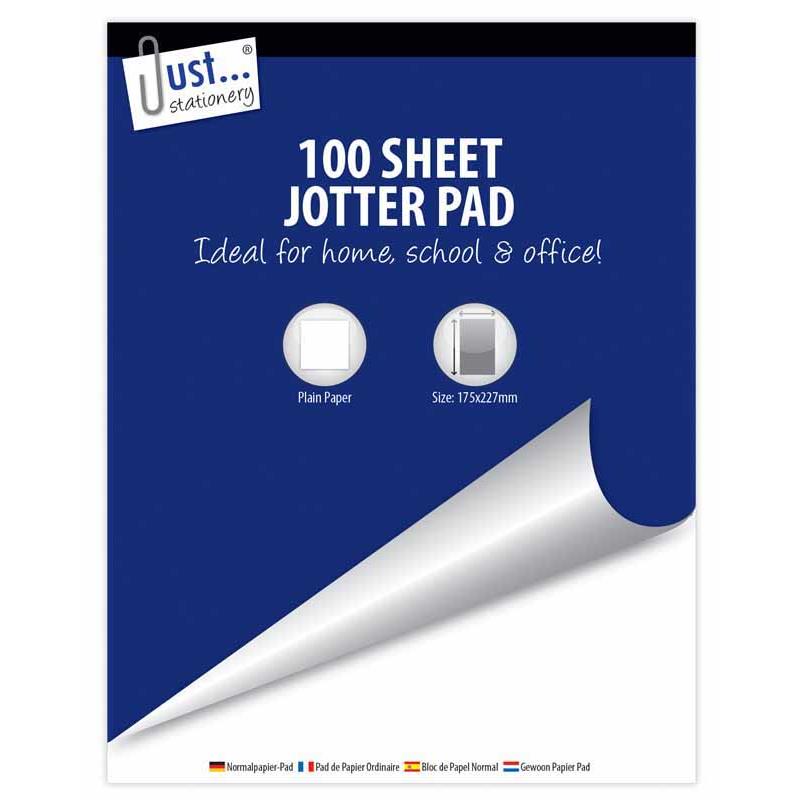 Jotter Block - 100 Pages Plain Paper 17cm x 22cm Notepad Writing Pad