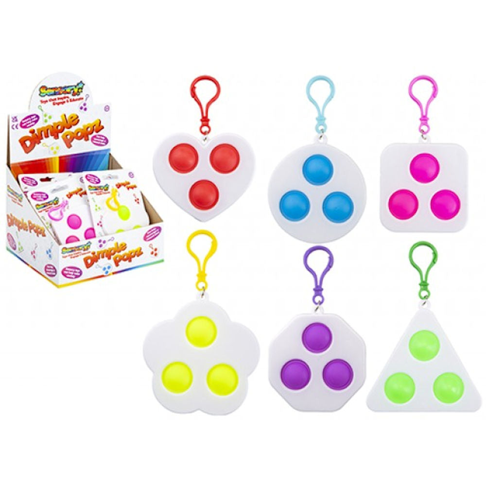 Shapes Dimple Pops Sensory Toy - Assorted Colourful Fidget Stress Relief Autism ADHD