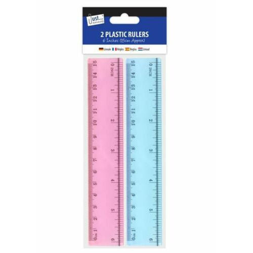 Plastic Rulers - 2 Pack Assorted 6"
