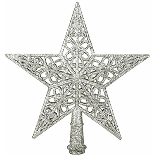 Christmas Tree Top Star 5 Tip 20cm Silver
