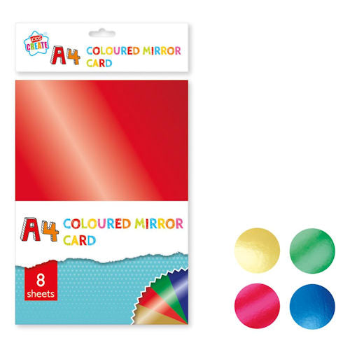 A4 Coloured Mirror Card - 8 Sheets