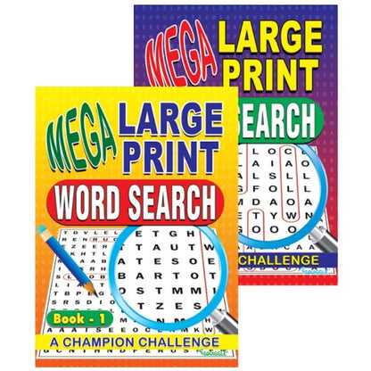 Mega Large Print Word Search Book - Assorted