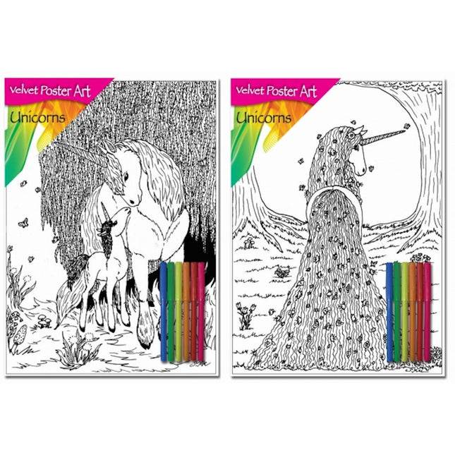Velvet Poster Art Unicorns - 2 Pack