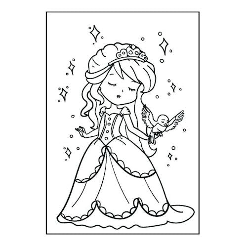 A4 My Pretty Princess & Ballerina Colouring Book - Enchanting Designs High Quality Paper