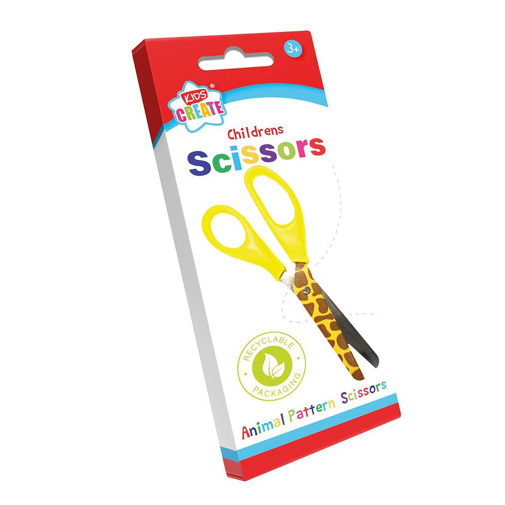 Animal Printed Scissors - Kids Fun Safe Cutting Tool Featuring Animal Prints Craft Projects School