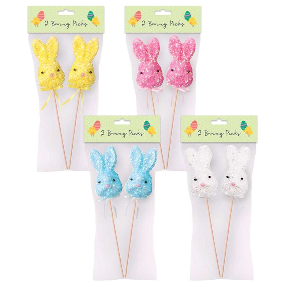Easter Bunny Pick Decorations - Assorted