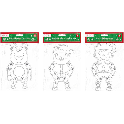 Christmas Jointed Card Decorations - Assorted
