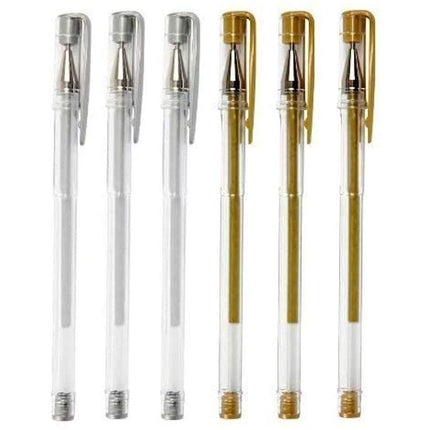 Silver & Gold Gel Pens - 6 Pack