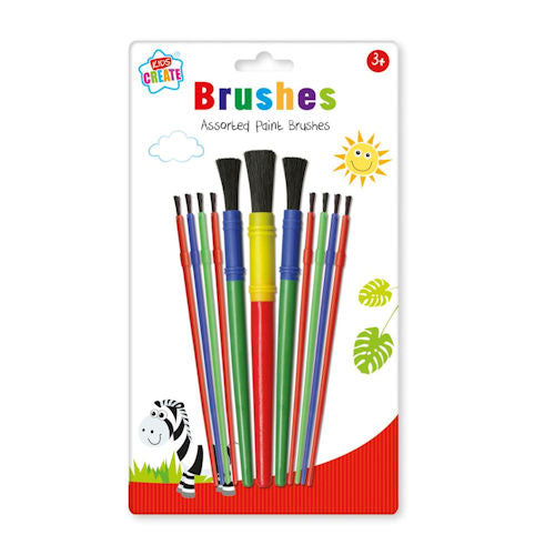 Paint Brushes Kids - 11 Pack Assorted Sizes Shapes Artists Painting Artistic Creativity