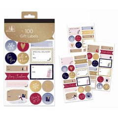 Christmas Contemporary Gift Labels Book - 100 Pack