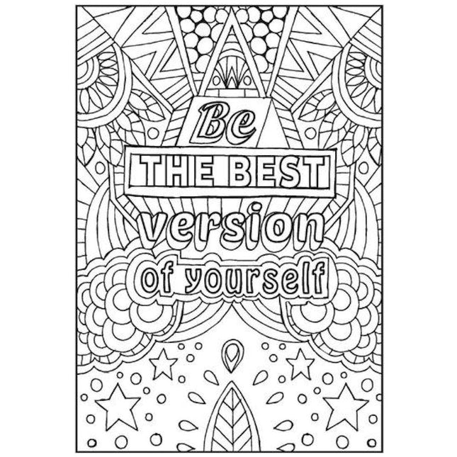 A4 Inspirational Quotes Colouring Book
