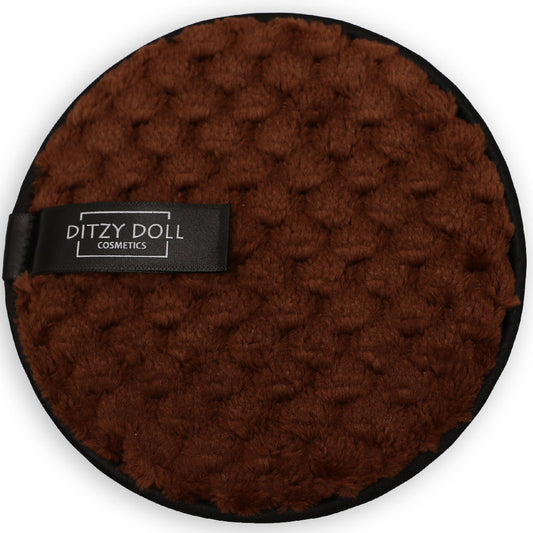 Ditzy Doll Makeup Remover Pad Brown - Reusable Facial Cleansing Pad for Gentle Makeup Removal