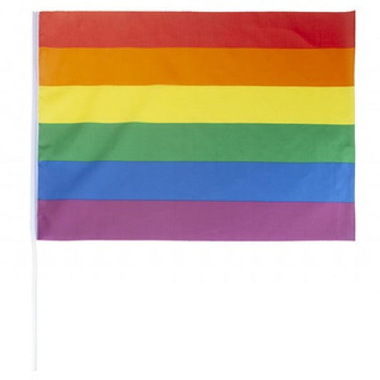 Rainbow Pride Flag With Stick 24" X 16"