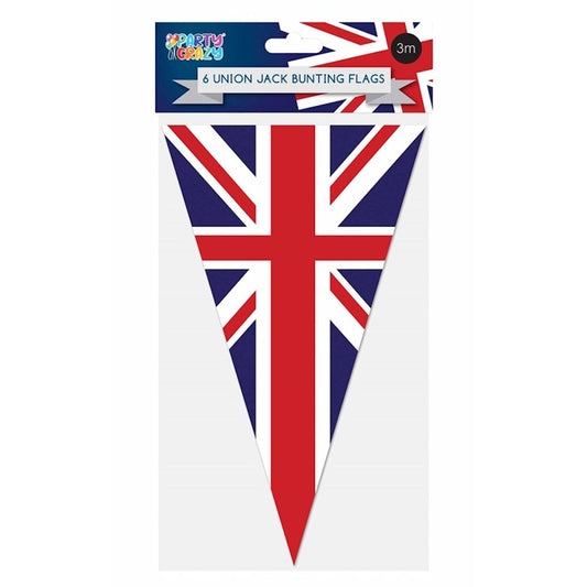 Union Jack Triangle Bunting 6 Flags 3m