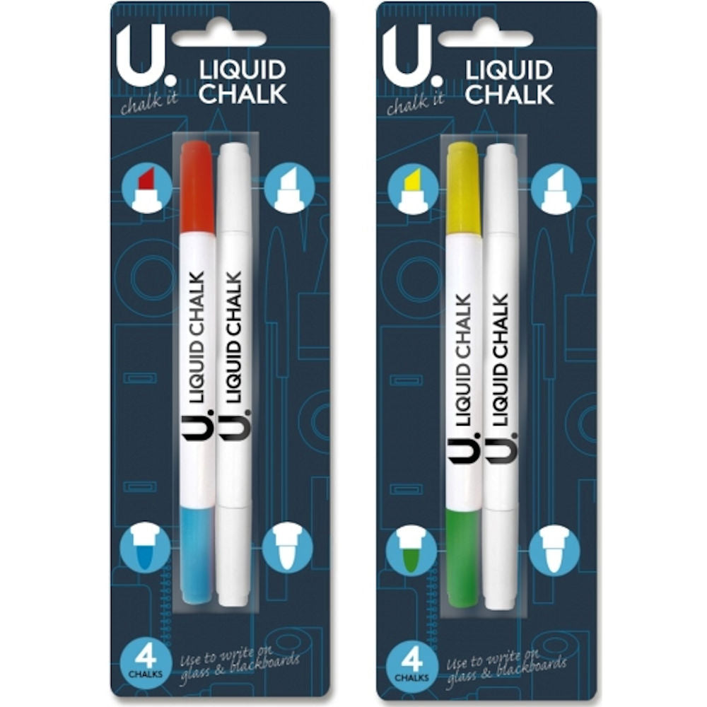 Liquid Chalk Pens - Assorted Vibrant Colours Non Toxic Quick Drying Erasable Chalkboard Markers