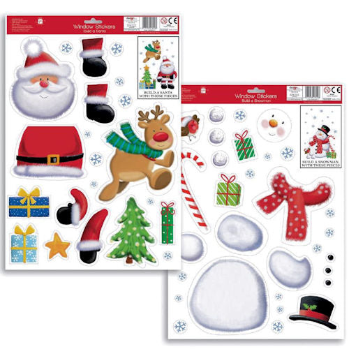 Build Santa / Snowman Window Sticker - Assorted