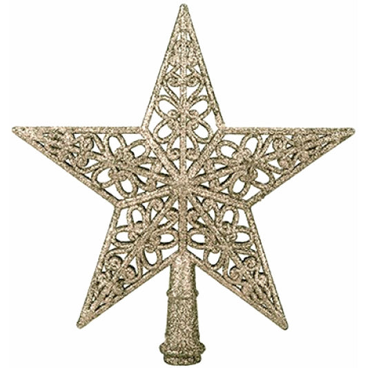 Christmas Tree Top Star 5 Tip 20cm Champagne