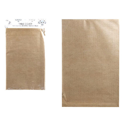 Flannel Backed Gold Tablecloth - 132cm x 178cm