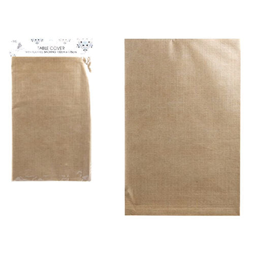 Flannel Backed Gold Tablecloth - 132cm x 178cm