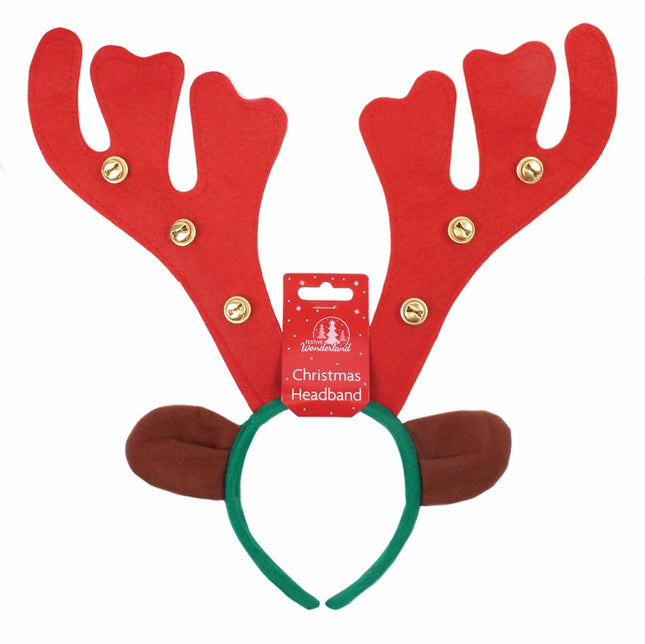 Reindeer Antlers With Bells Headband