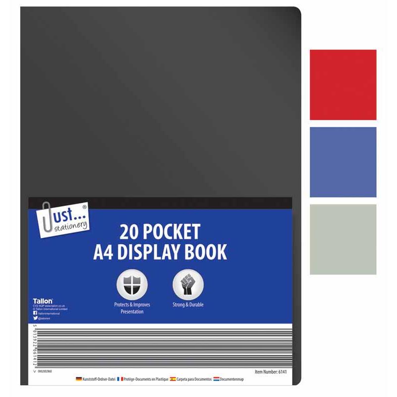 A4 Display Book 20 Pocket - Assorted