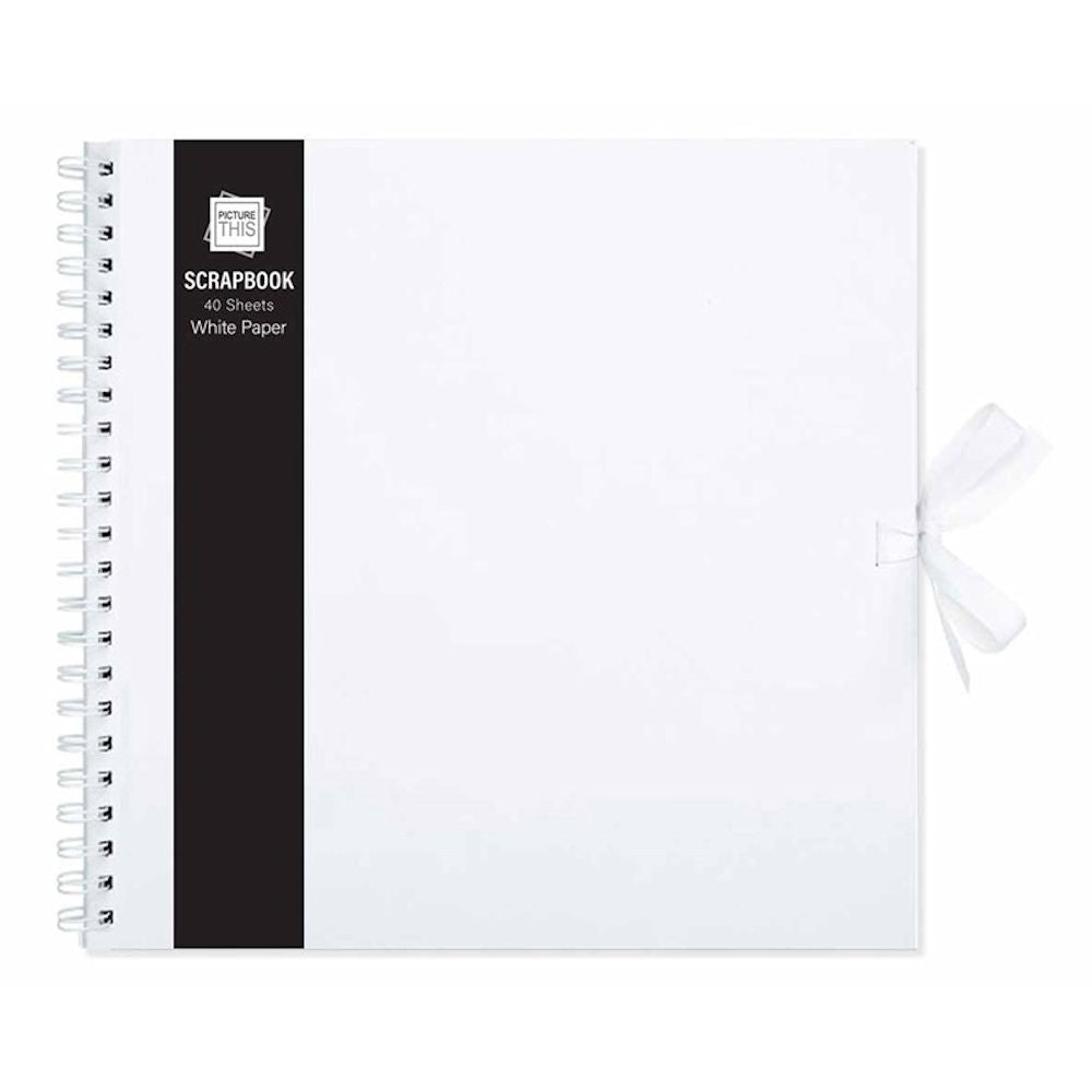 Large White Scrap Book - 40 Sheets Craft Album Memory Journal Photo Keepsake DIY