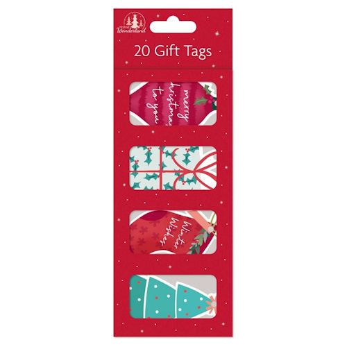 Christmas Gift Tags Shaped - 20 Pack