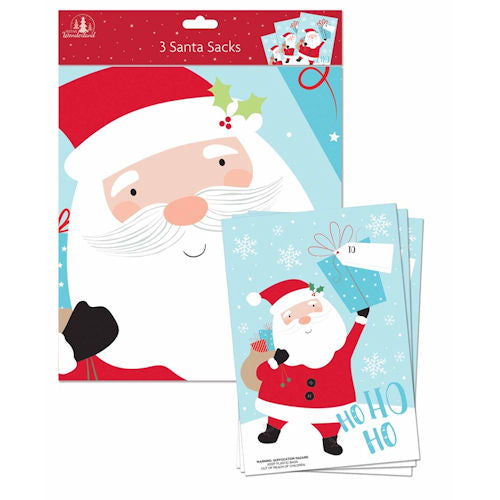 PVC Santa Sacks 3 Pack