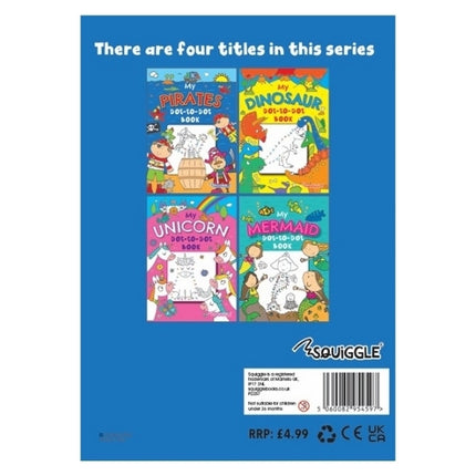 A4 Dinosaur Pirates Dot-to-Dot Colouring Book - Assorted