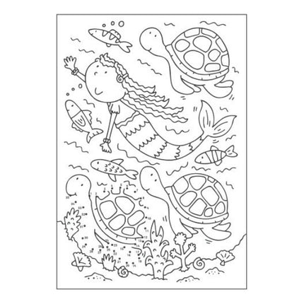 A4 Mermaid/Unicorns Dot-to-Dot Colouring Book - Assorted