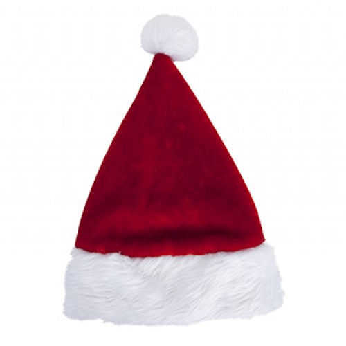 Luxury Plush Santa Hat - Festive Holiday Headwear Soft Comfortable Fabric Classic Christmas Costume Accessory