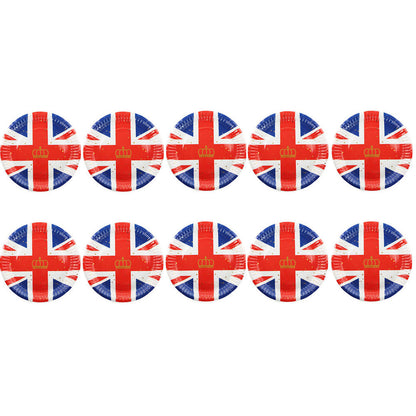 Union Jack 9'' Paper Plates 10 Pack