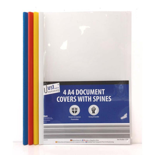 A4 Clear Document Covers - 4 Pack