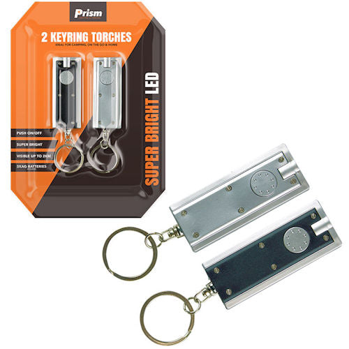 LED Keyring Torch - 2 Pack
