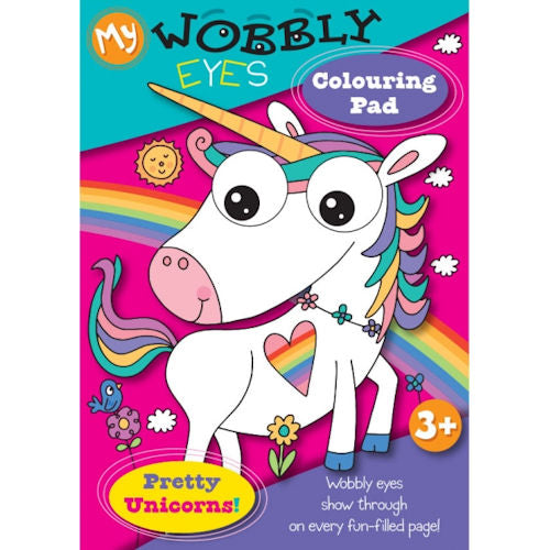 A4 Unicorn Wobbly Eyes Colouring Pad - 12 Pages