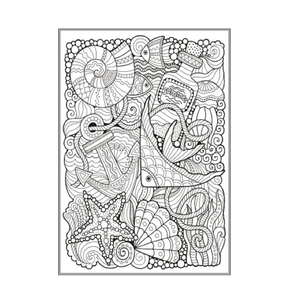 A4 Animals Underwater Colouring Book - Assorted Beautiful Marine Life High Quality
