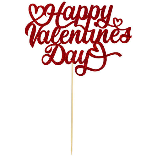 Valentine's Glitter Cake Topper