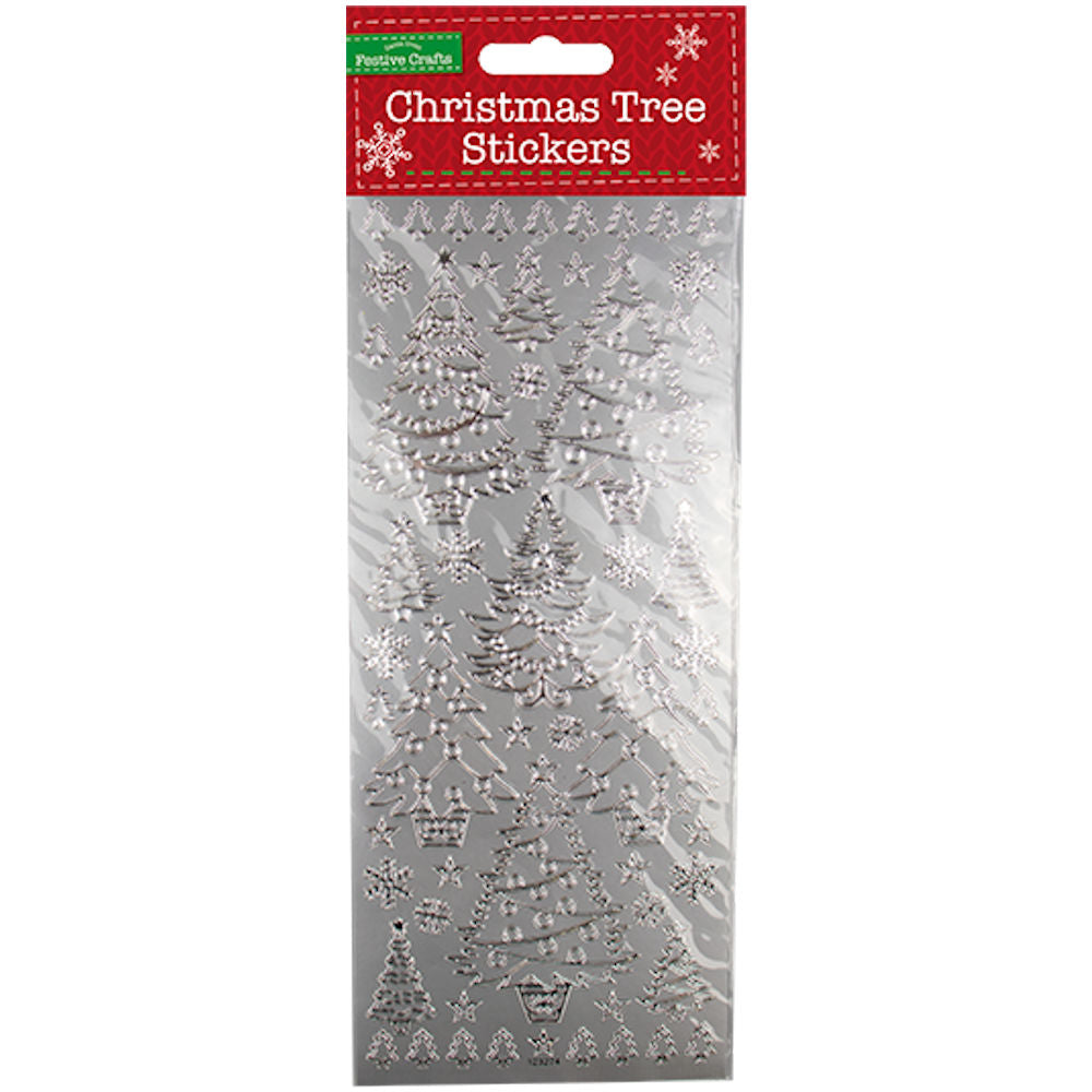 Christmas Outline Stickers Silver