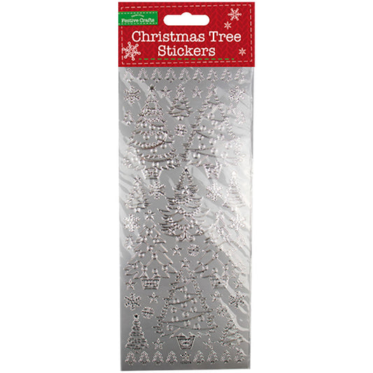 Christmas Outline Stickers Silver