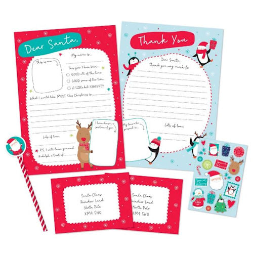 Letter to Santa Activity Pack - Fun Holiday Craft Supplies Kids Writing Drawing Stickers